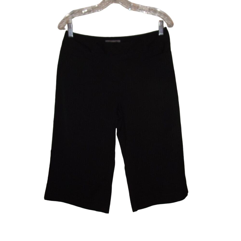 Apt. 9 Ava Capri Pants Woman’s Sz.6 Black Pin Striped Poly Blend Cropped